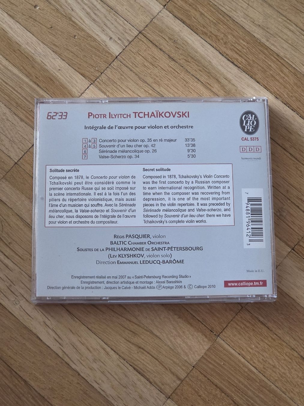 CD: CD:  Piotr Ilyitch Tchaïkovski: Violinconcerto – Usato da Aesch BL venduto da immon 1