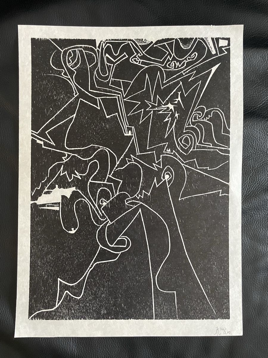Xilografie: Holzschnitt Robert Müller (1920-2003) – Usato da Basel venduto da Zaggig