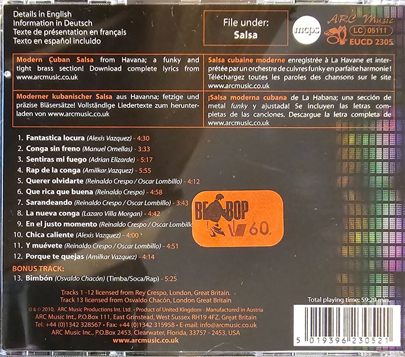 CD: Rey Crespo Y Su Salsa Conga Loca – Usato da Wahlen b. Laufen venduto da Cg10 1