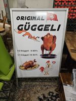 Gebrauchtes Werbeschild "Original Güggeli" für Aussen