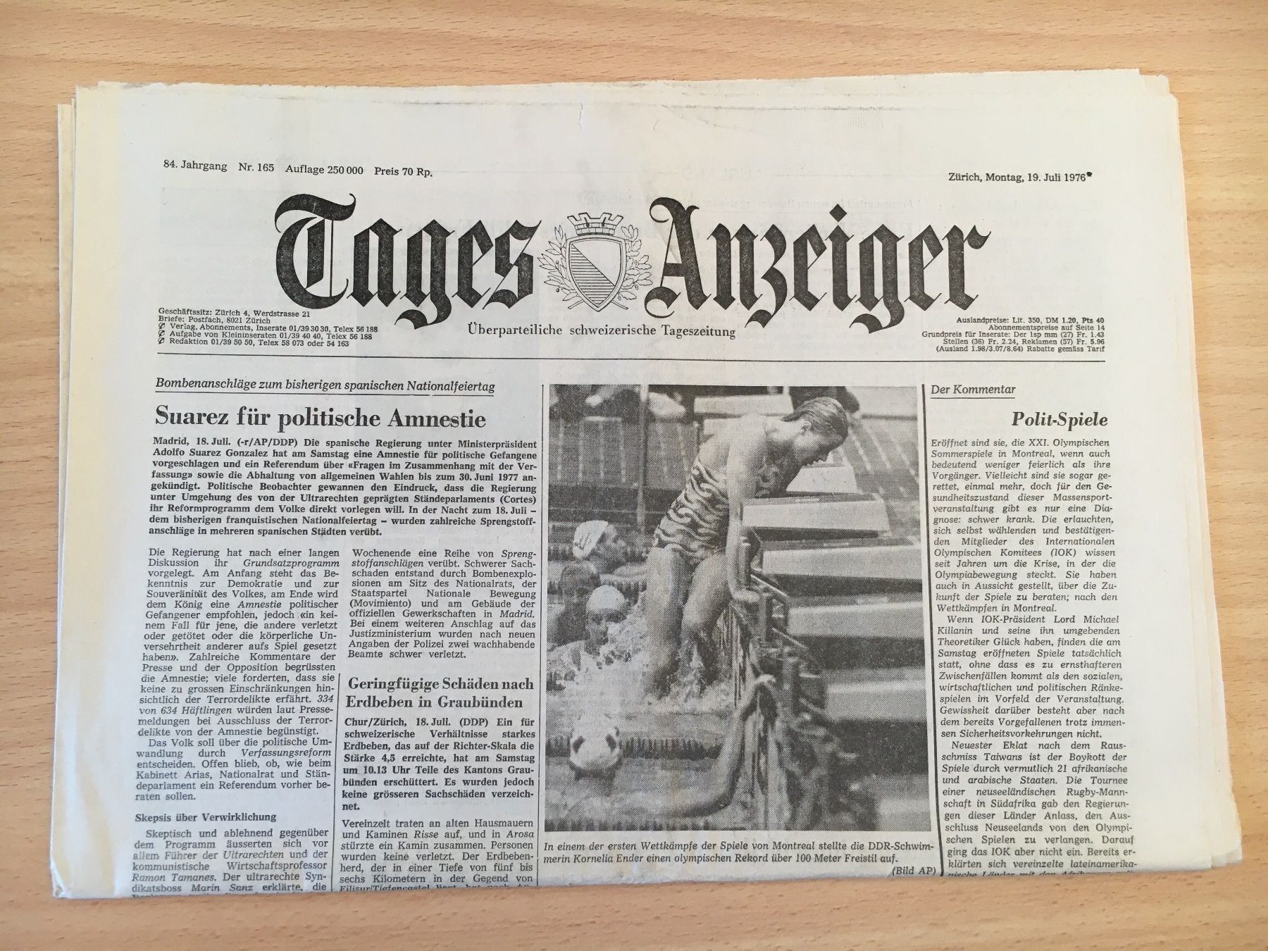 Zeitschriften & Magazine: Tagesanzeiger vom 19. Juli 1976 – Gebraucht aus Luzern von Jiggy_8898
