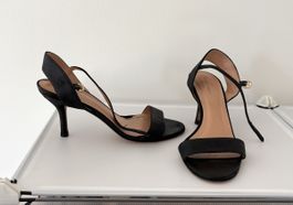 Liviana Conti Schwarze Leder-High Heels 38 wie Weitzman