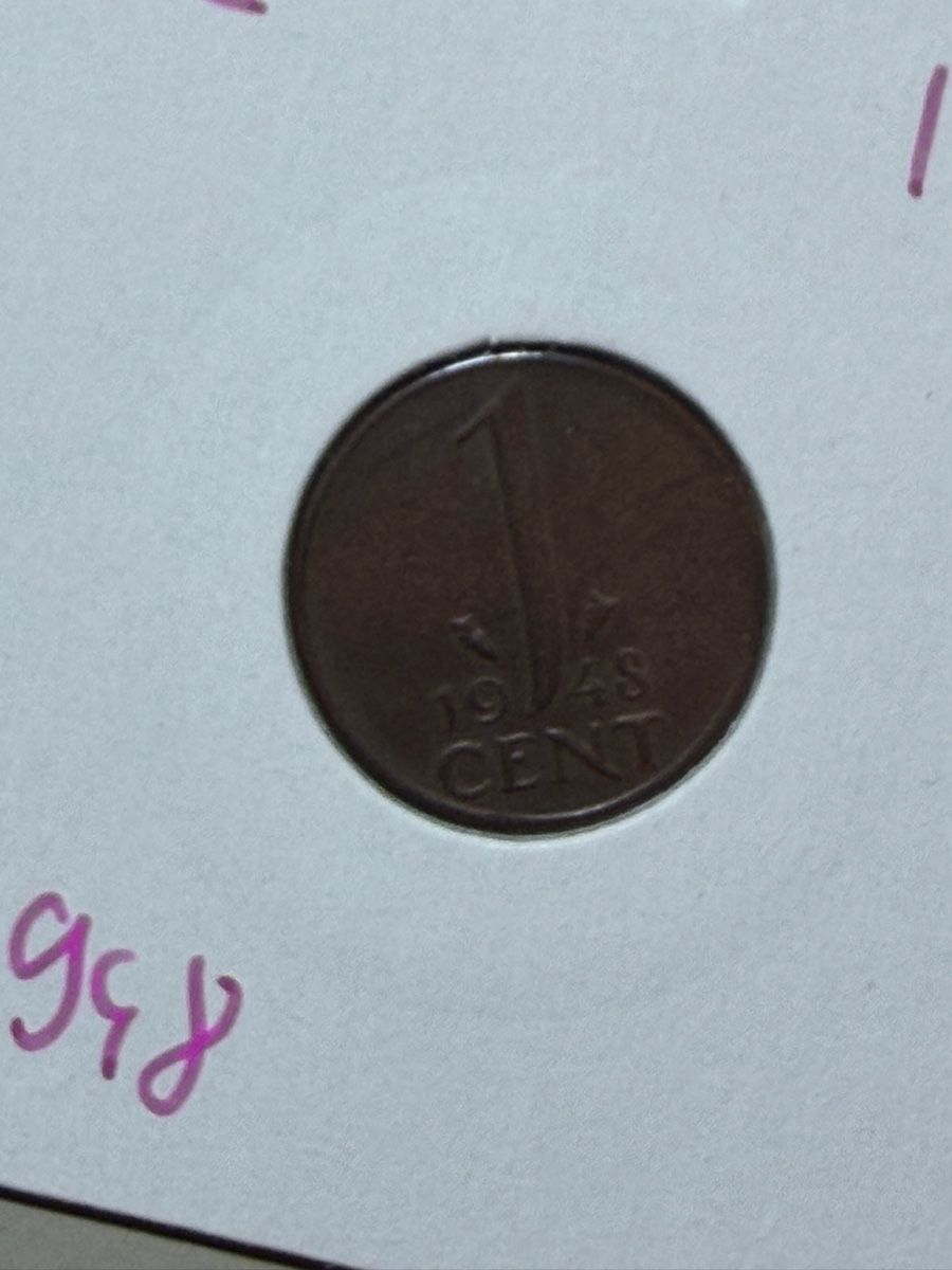 Alle Münzen: Pays-Bas - 1 cent - 1948 – Gebraucht aus Payerne von Mike1682