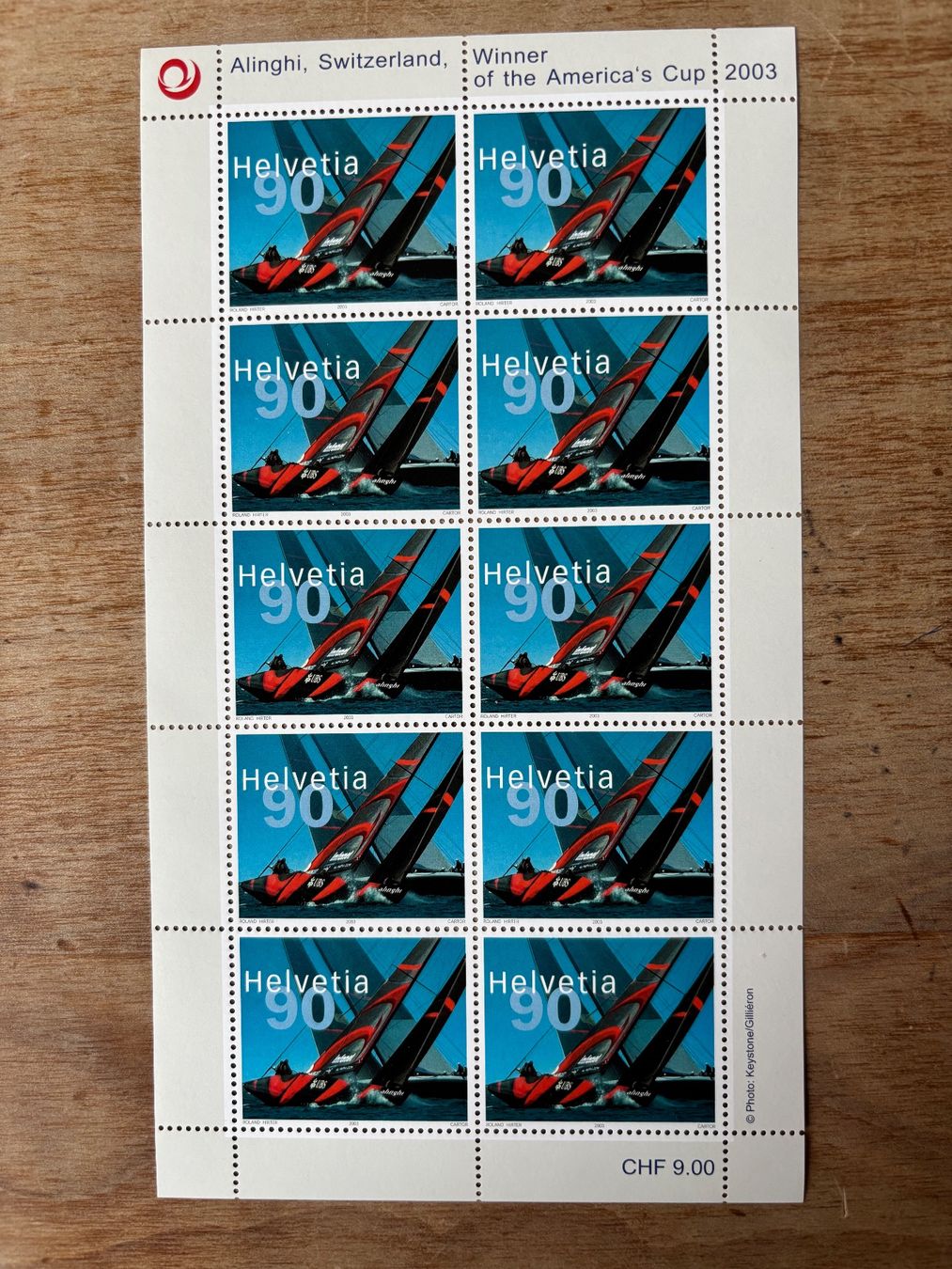 Tutti i francobolli: 10x -.90 Briefmarken postfrisch Alinghi Block 2003 – Nuovo (secondo la descrizione) da Seftigen venduto da Muggelwomb
