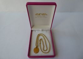 Schönes Panzercollier mit Anhänger, Gelbgold 18 Karat, 45cm