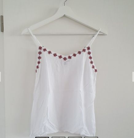 Sommertop Blumenmuster Stickerei weiss Vero Moda neu S/36