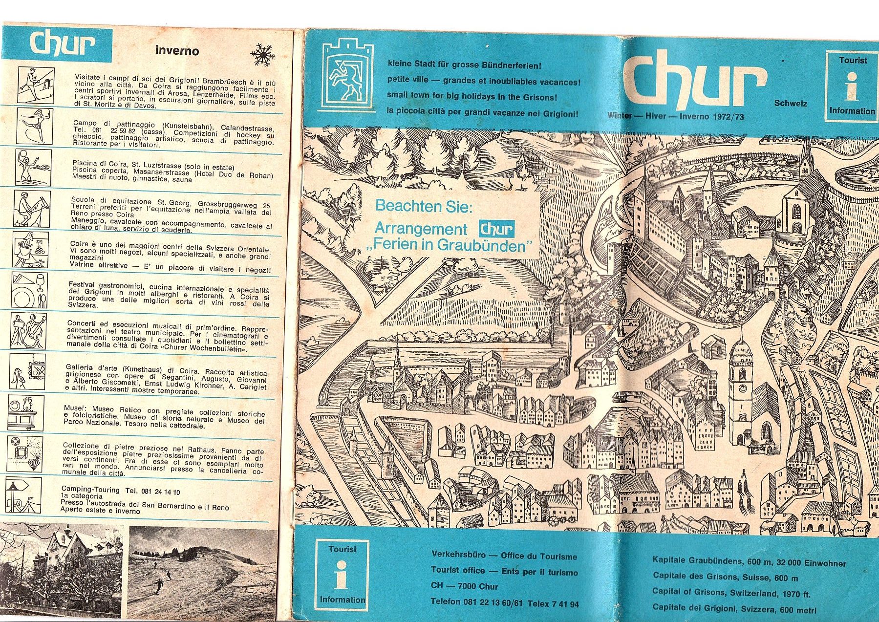 Dokumente: Broschüre Stadtplan Chur 1972 – Gebraucht aus Mörschwil von aik_x8mc