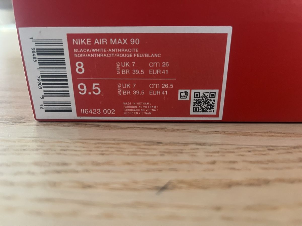 Nike Scarpe da uomo: Nike Air Max 90 Black/White Anthracite, Size EU 41 – Nuovo e nell'imballaggio originale da Wallisellen venduto da chris456 1