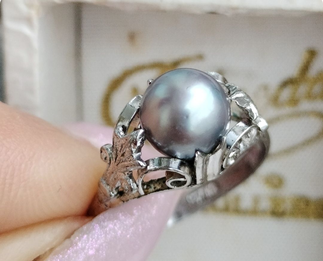 Anelli: Art Deco Antiker Perlen Silber Ring – Usato da schwyz venduto da larry91sz 6