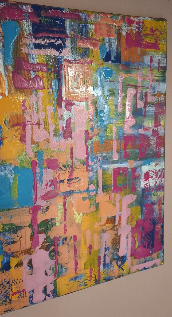 Dipinti: Gemälde, bunte Farben, Kunstwerk, handmade 57×75 – Nuovo (secondo la descrizione) da Riehen venduto da Steinbock1970 3