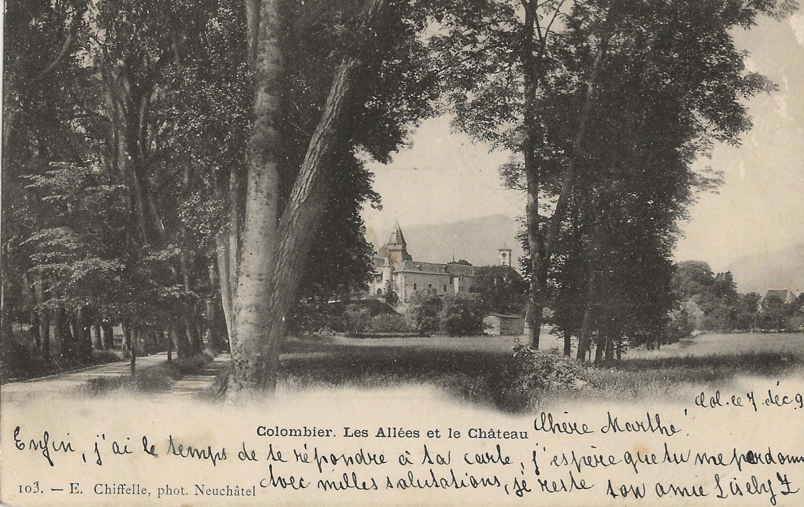 Cartes postales: Colombier, Chiffelle, 1899 – D'occasion à Frauenfeld par Merk52
