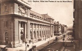 Genf – Hauptpost und Montblancstrasse Tram
