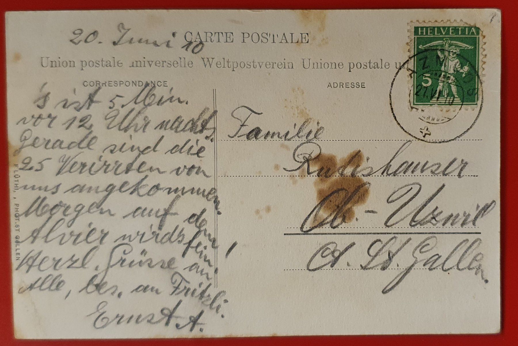 Cartoline postali: Gruss aus Palfries 1910 – Usato da Kreuzlingen venduto da Rschweiz1 1