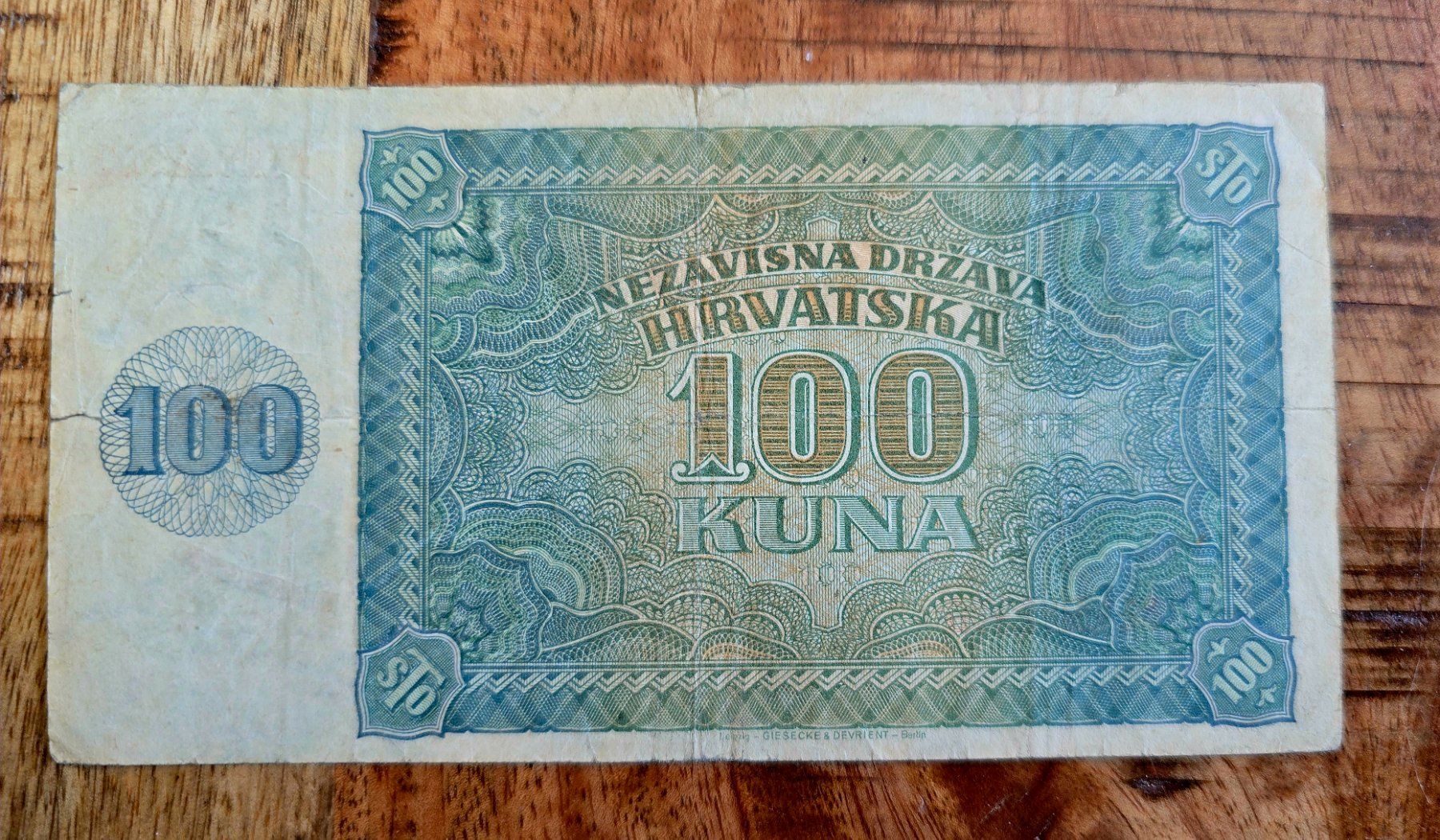 Banconote: Kroatien 100 Kuna 1941 – Usato da Rotkreuz venduto da Titotesla 1