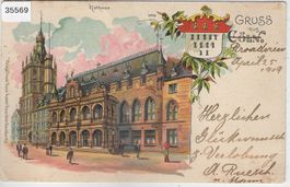 Gruss aus Cöln Köln - Rathaus - Litho