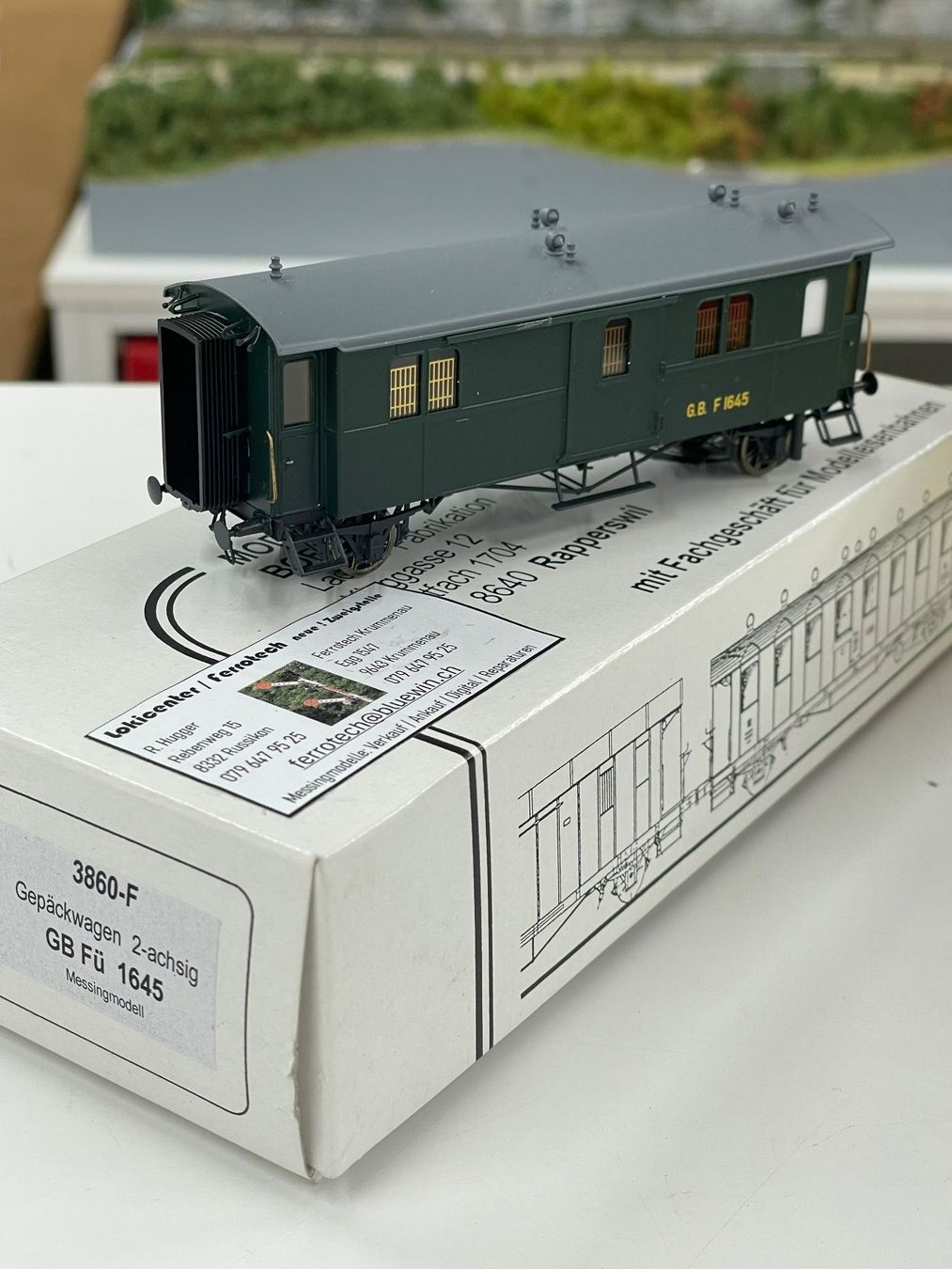 Born Modellini di ferrovie: Born, GB Postwagen F 1645 – Nuovo (secondo la descrizione) da Krummenau venduto da ferrotech 2