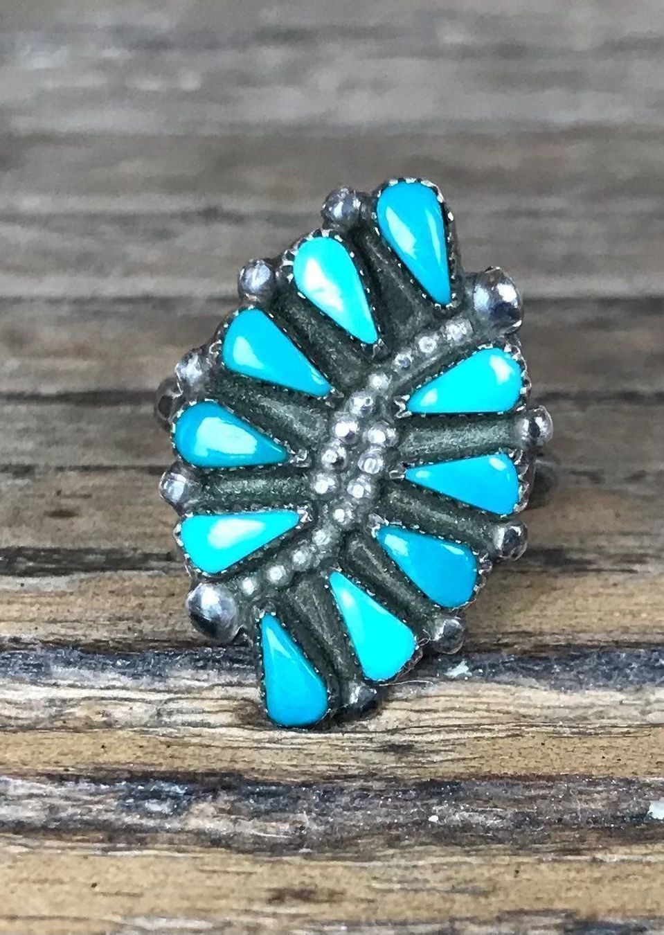 Anelli: Indianer-Schmuck - Türkis-Ring, Vintage – Usato da Richterswil venduto da giacometti222 2