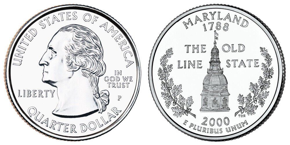 Alle Münzen: Quarter Dollar USA Maryland 2000 – Neu (gemäss Beschreibung) aus Kriens von TSCH1