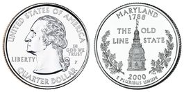 Quarter Dollar USA Maryland 2000