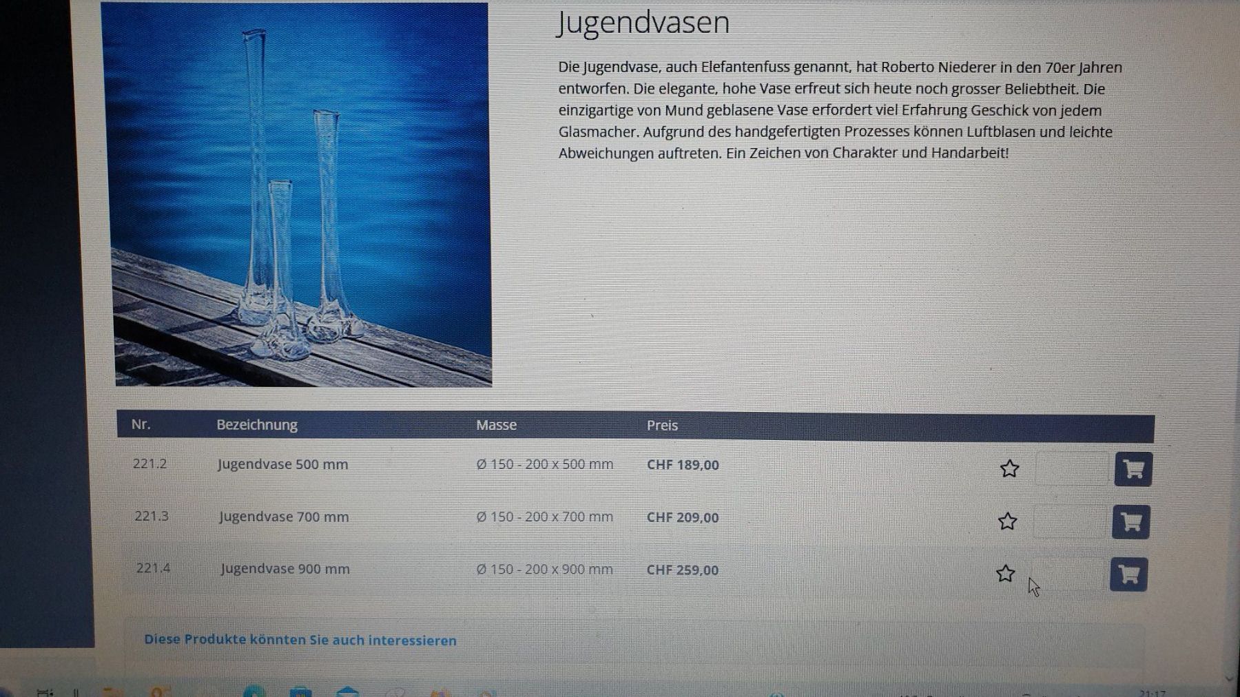 Glasi Hergiswil Vasi & Recipienti: Jugendvase Glasi Hergiswil. NP 259.- – Usato da Goldach venduto da armando_r 5