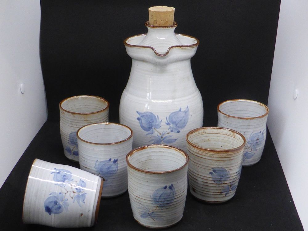 Ensemble Pichet Et Gobelet En Verre Bleu – Carnaval, Paon Sur La Clôture, Northwood