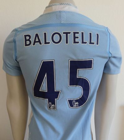 Home, Manchester City, 45 Balotelli, vintage football shirt