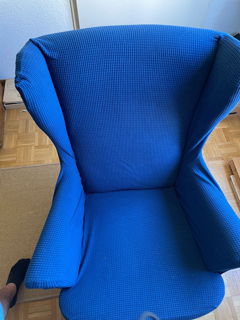 Ikea Poltrone: Ikea Strandmon Wingback Chair & Ottoman - Blue - Chic! – Usato da Genève venduto da jeremiej 3