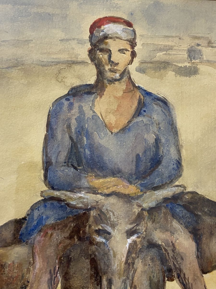 Dipinti: Mann mit Esel, Aquarell, Sophie Egger Looser – Usato da Dietikon venduto da brocki-eyra 9