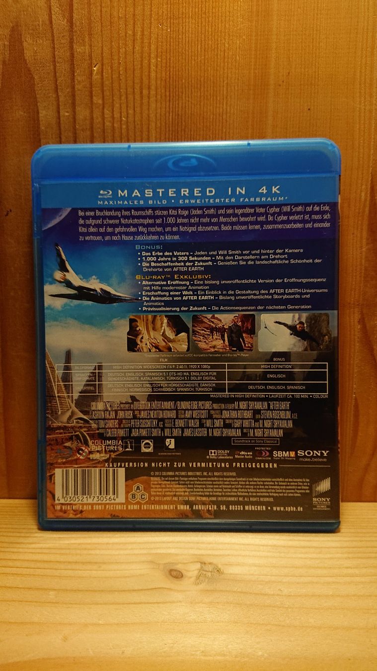 Tutti i DVDs: AFTER EARTH Blu-Ray mit Will Smith – Usato da Wilderswil venduto da Exebub 1