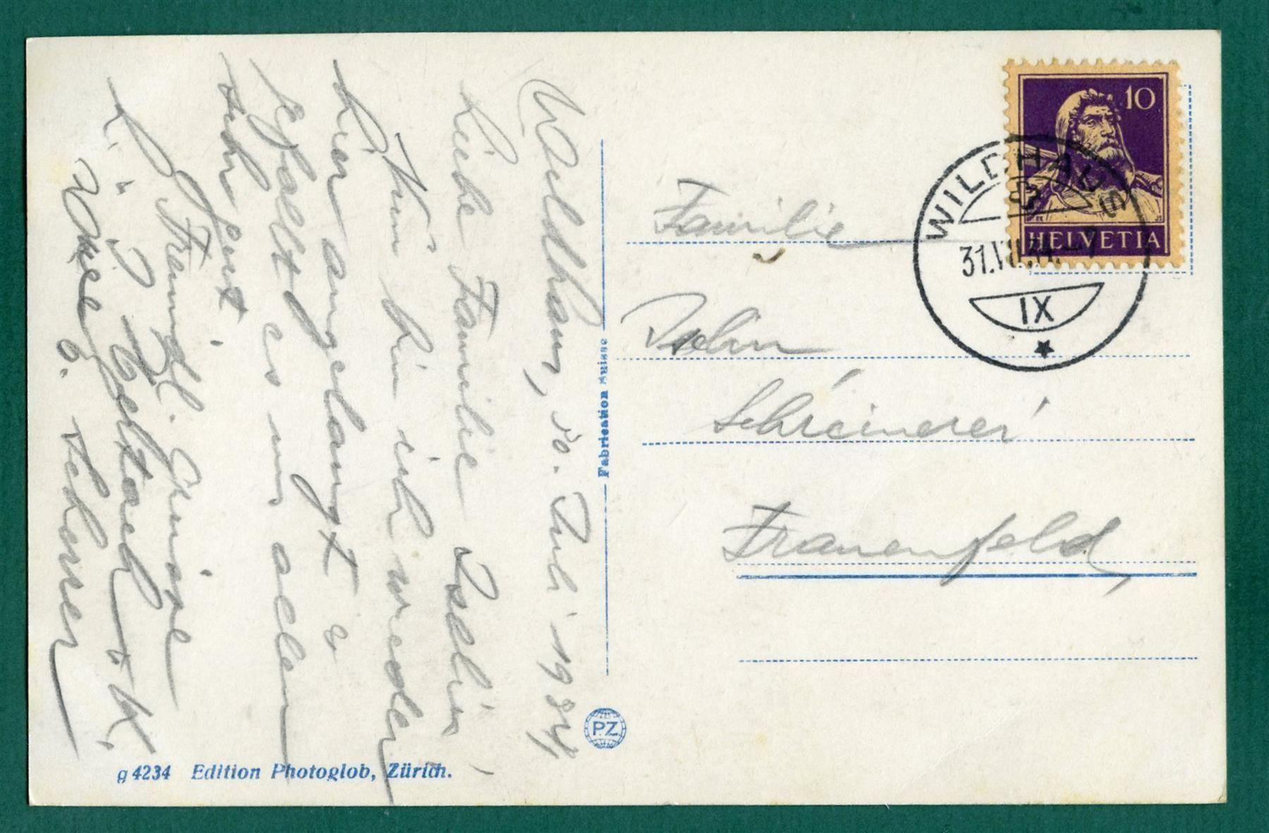 Cartoline postali: Gräppelensee mit Schafberg, 1944, gelaufen – Usato da Sargans venduto da Hausi1951 1
