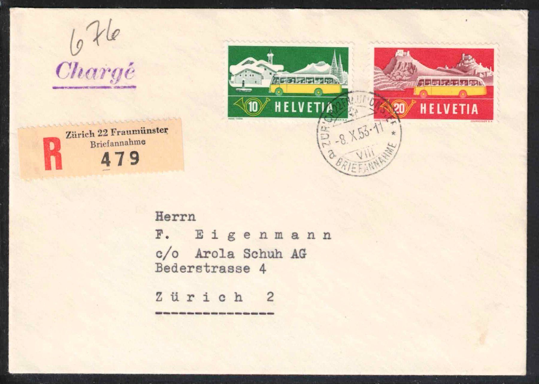Alle Briefmarken: 1953, Alpenpost auf FDC "8.X.53" – Neu (gemäss Beschreibung) aus Nuglar von Stamp88