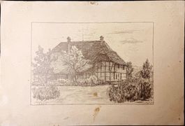 Original-Bleistiftzeichnung "Bauernhaus Wittigkofen"