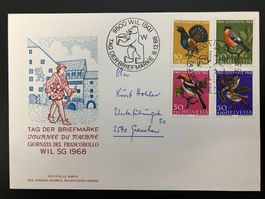 Postkarte Tag der Briefmarke Wil SG 1968 (J224-J227)