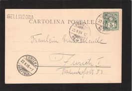 Stabstempel Bellinzona auf AK Porlezza , gel. 23.5.1899