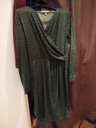 Michael Kors Kleid, Grösse M, olivgrün, Leopardmuster