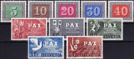 1945, Pax-Kurzserie Nr. 262-271, absolut postfrisch **.