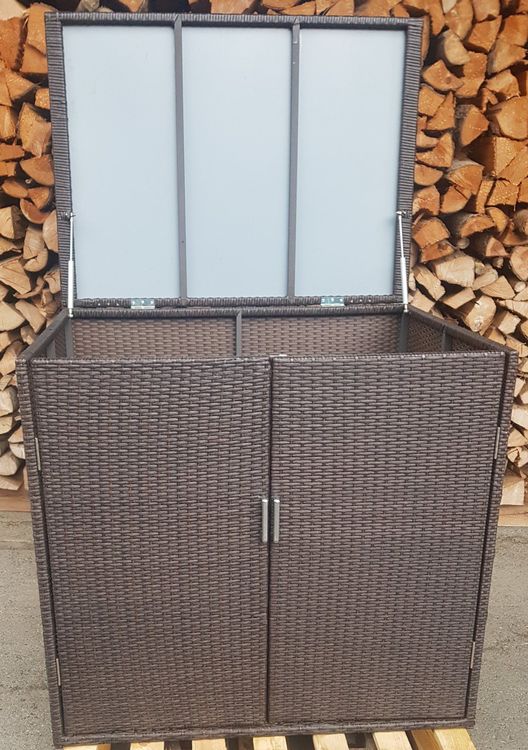 Polyrattan Gartenschrank mit Deckel 104 x 97 x 77 cm | Kaufen auf Ricardo
