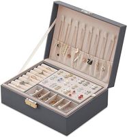 Doppelschichtige Schmuckschatulle Schmuckbox aus Kunstleder