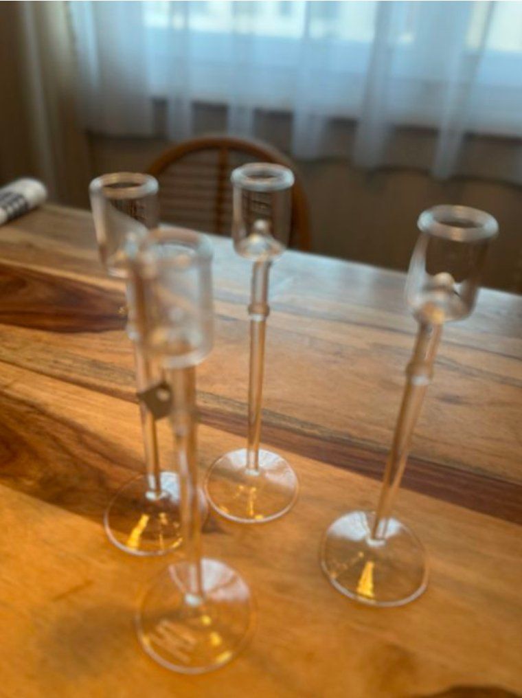 Portacandele: 4 Kerzenständer aus Glas, handmade – Nuovo (secondo la descrizione) da Dübendorf venduto da aur_wm8b 4