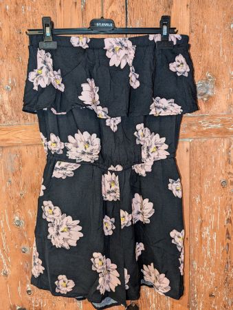 Jumpsuit mit Carmen Ausschnitt Gr M aus Viskose