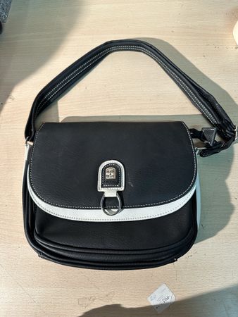 Sac bandoulière Charm & Shape, noir et blanc