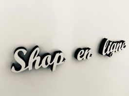 Lettres décoratives murales "Shop en ligne" - aimantées