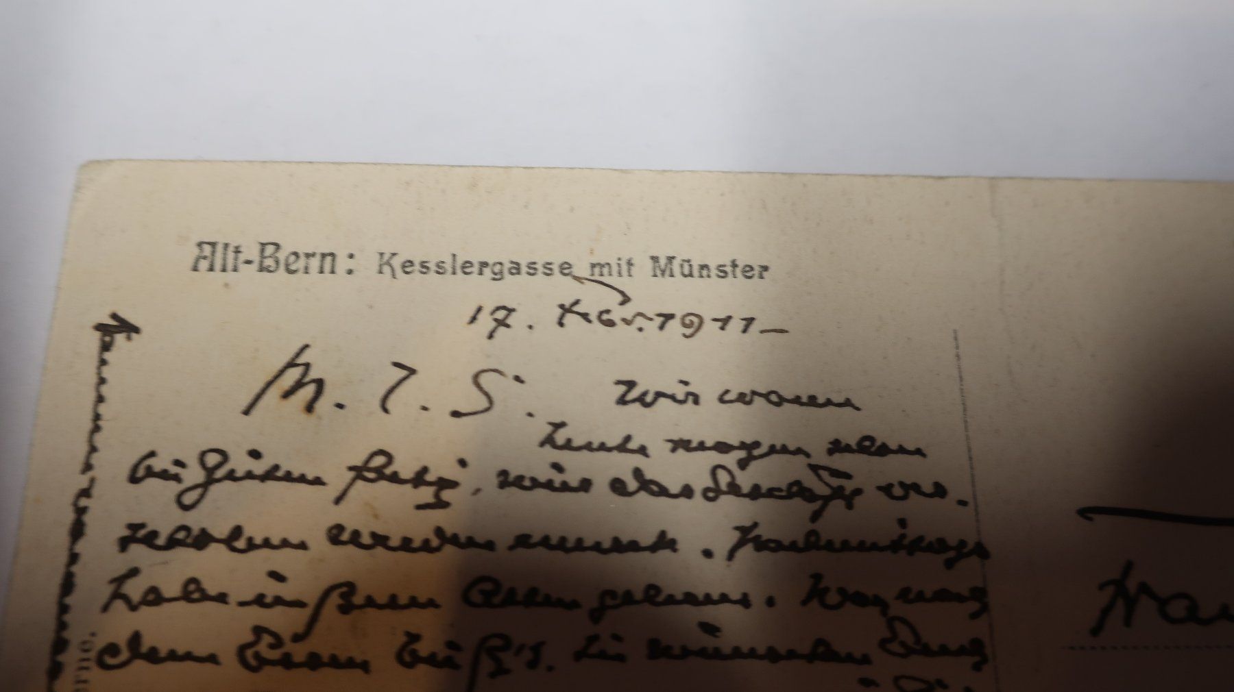 Cartoline postali: Alt Bern  Kesslergasse mit Münster  1911 – Difettoso da Cormoret venduto da Pascalll2001 6