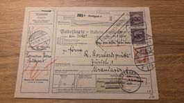 1929 Paketkarte Deutsches Reich 