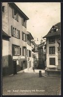AK Basel, Gemsberg mit Brunnen, 1928