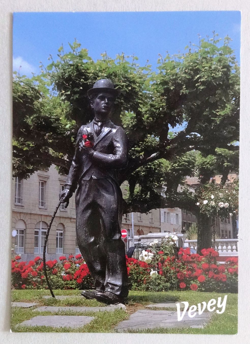 Cartoline postali: Vevey, La statue de Charlot – Usato da Fétigny venduto da Billy2miny