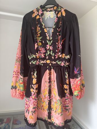Pronto Moda Dress/Kleid - Floral, Long Sleeves, Size 35(S)