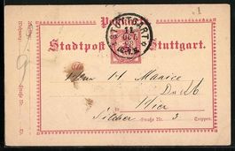 Stuttgart, Private Stadtpost, Ganzsache