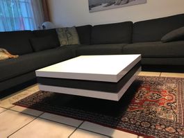 Moderner Couchtisch, drehbar, weiss/anthrazit, Ligne Roset