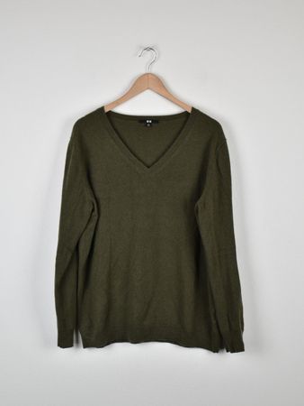 Uniqlo Pullover, 100% Cashmere, Gr.XXL, dunkelgrün